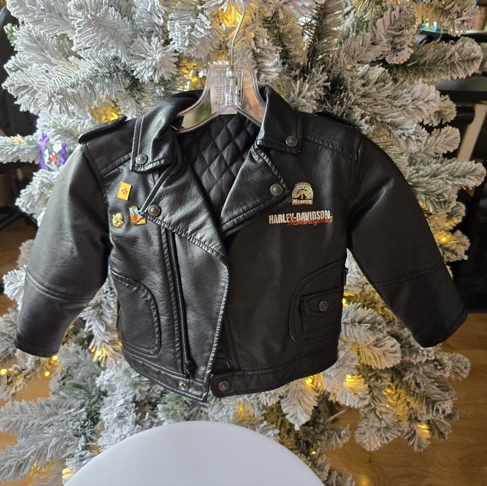 Harley-Davidson Black  Faux Leather Kids Jacket